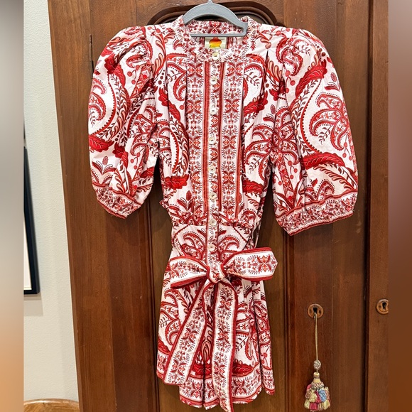 FARM Rio Red and Cream Patterned Romper - Picture 3 of 7